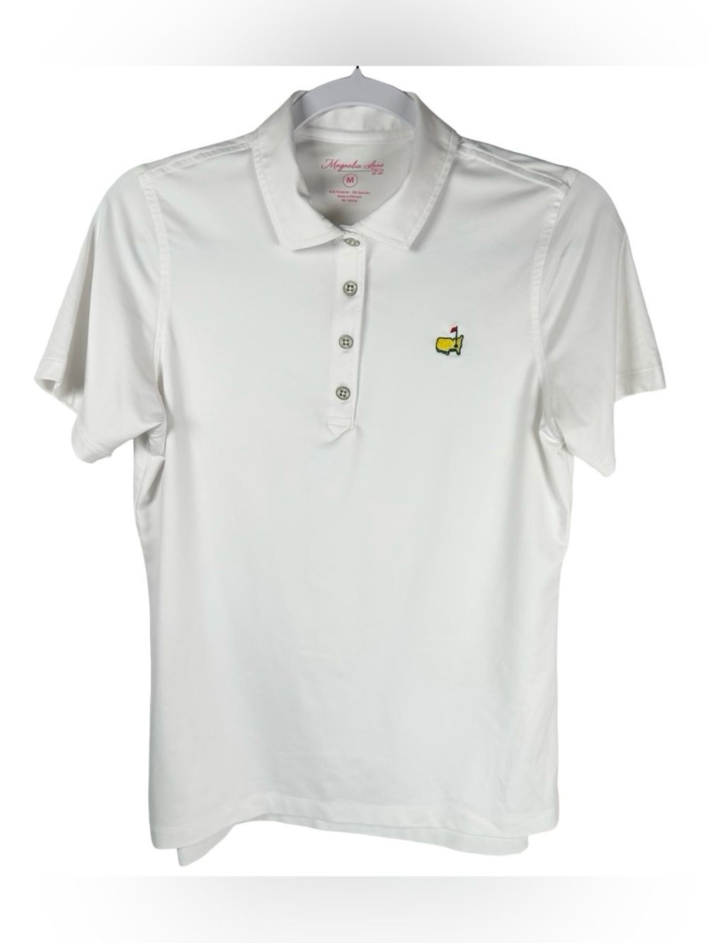 Magnolia Lane Masters Tournament UPF 50+ Tech White Polo Shirt Women’s Medium